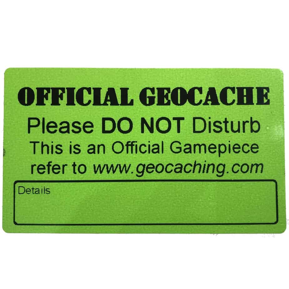 Medium Geocache Label Sticker for Geocaching Weather Proof Vinyl 8