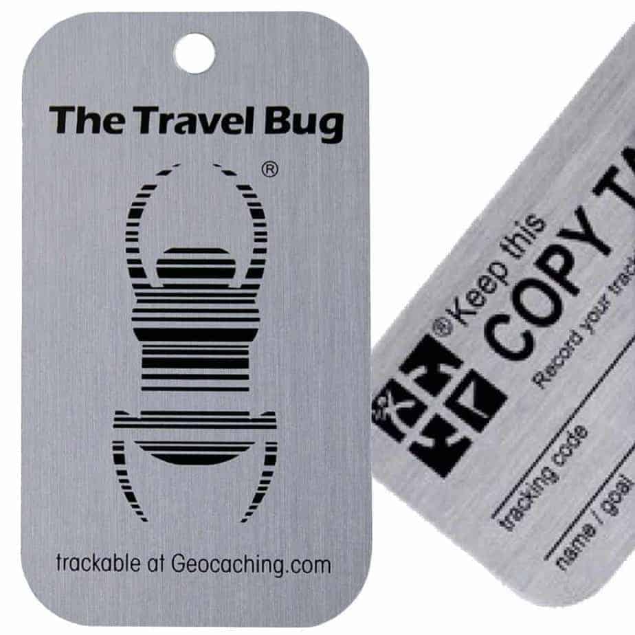 Genuine Groundspeak Original Travel Bug Geocaching Trackable Tag plus Copy Tag 
