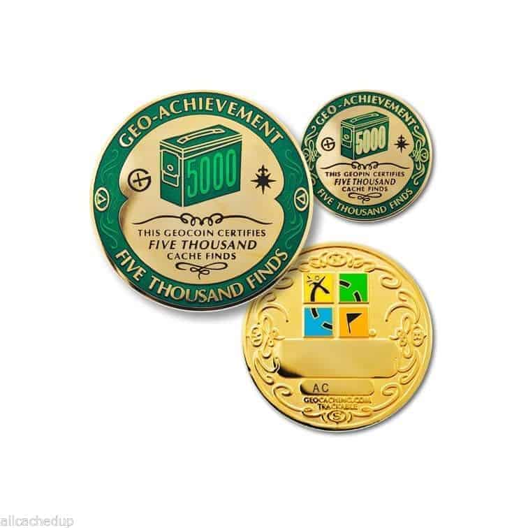 Geocaching Achievement Trackable Medal Multiple Milestone Choose Finds or Hides 