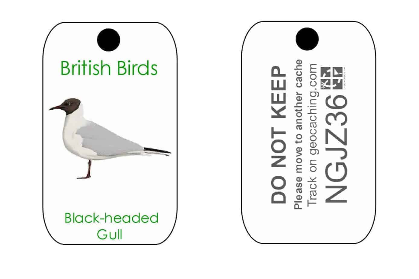 British Birds Trackable Tag for Geocaching series of Tags (like a Travel Bug)