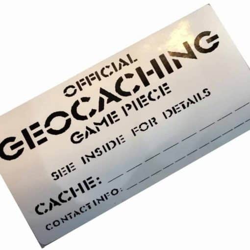 Geocache Label Sticker for Geocache Water & Temperature Proof Polypropylene 3" 