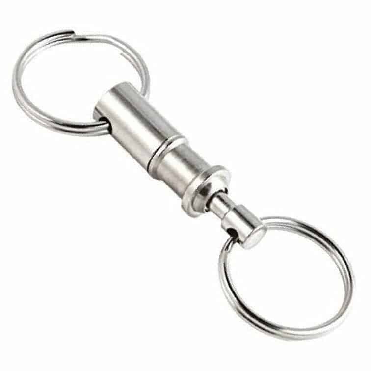 Holdding 2 pcs Heavy Duty Dual Key Ring Pull Apart Snap Lock holder/Creative double key chain/Rotating key Holder by holdding 