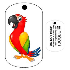 Squawk the Parrot Travel Tag (Travel Bug) For Geocaching - Trackable Tag