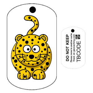 Cheetah Travel Tag (Travel Bug) For Geocaching - Trackable Tag