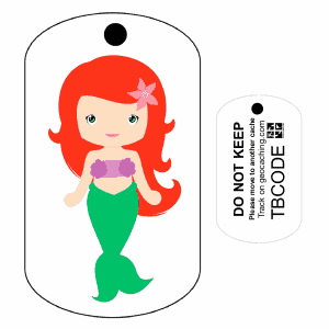Mermaid Girl (Travel Bug) For Geocaching - Trackable Tag - Unactivated