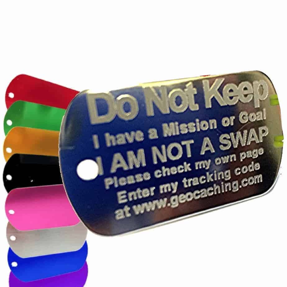 Mission, Buddy or Goal Tag for ANY Geocache Trackable Tag *Your OWN Goal marked*