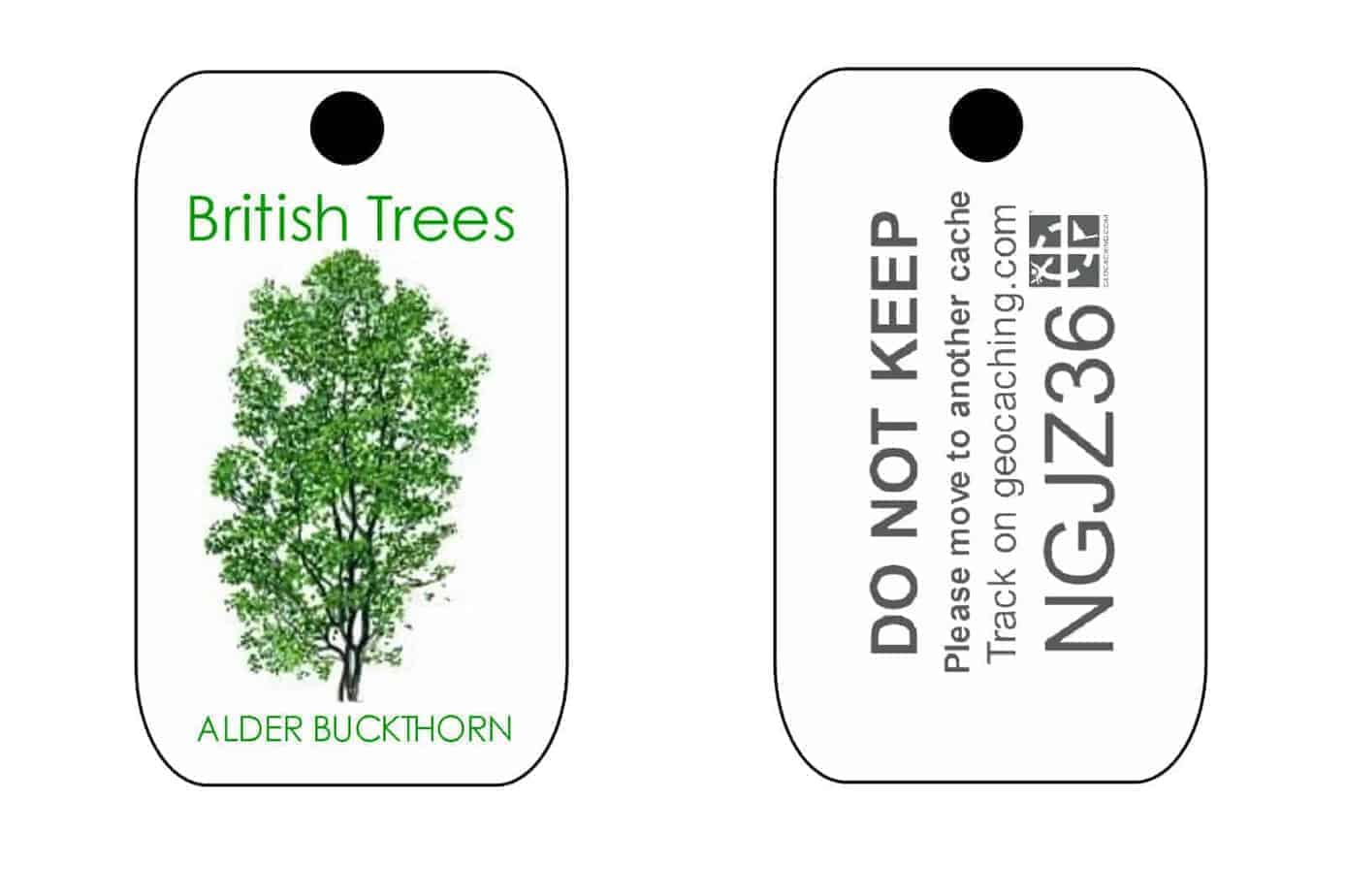 British Trees Trackable Tag for Geocaching series of Tags (like a Travel Bug)