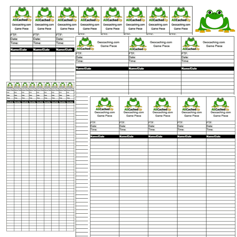 Printable Geocache Log