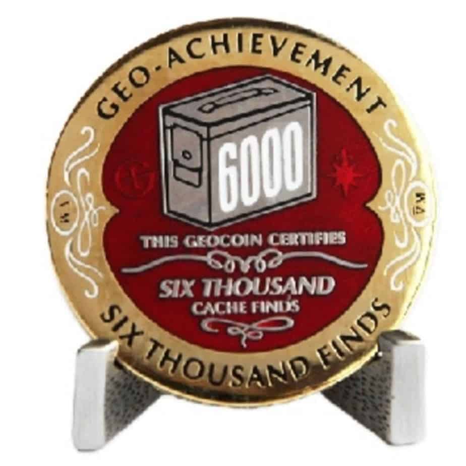 6000 Finds Geocaching Official Trackable Milestone Geocoin and Tag Set 
