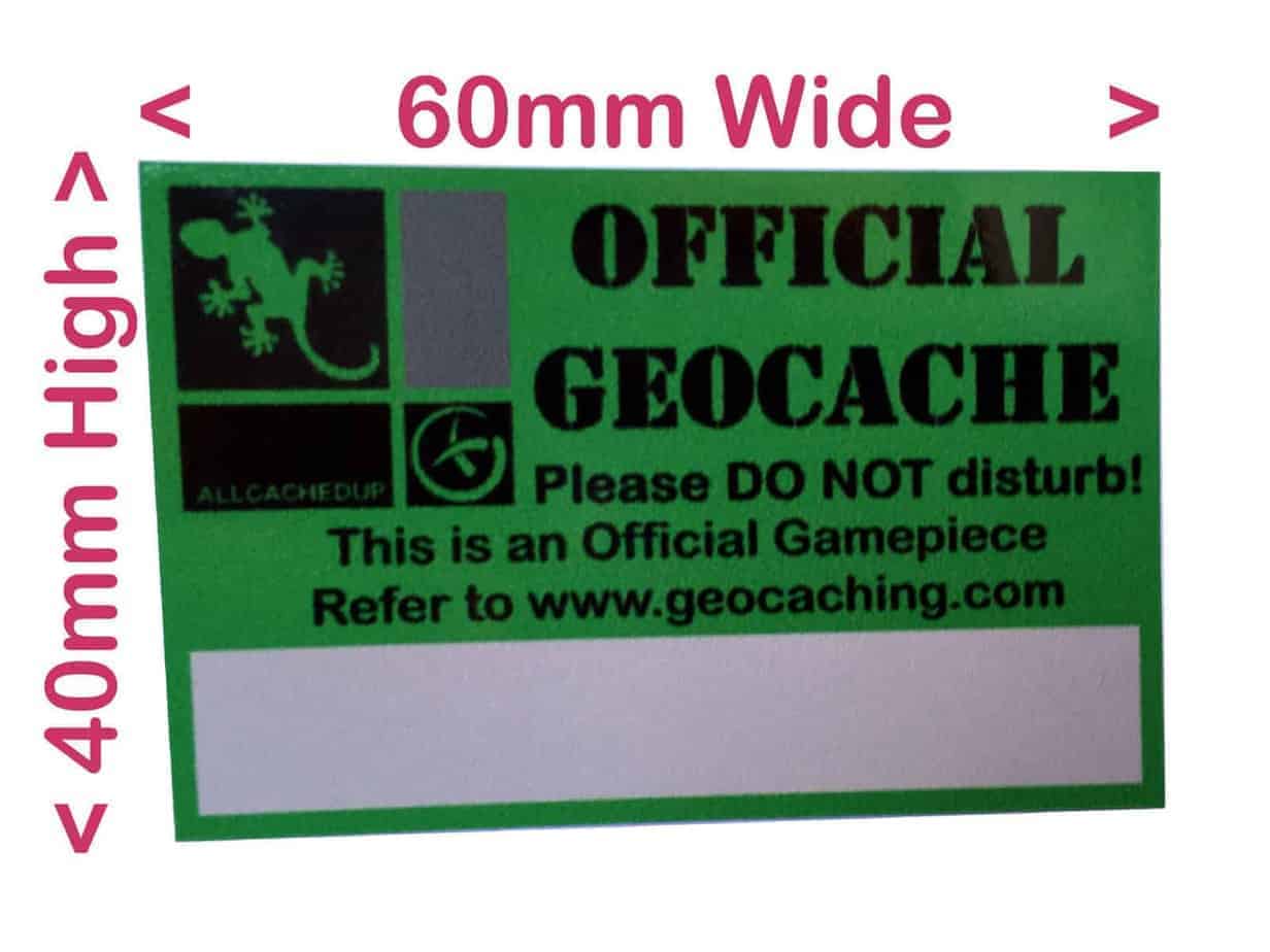 Geocache Label Sticker for Geocache Geocaching Weather Proof Vinyl