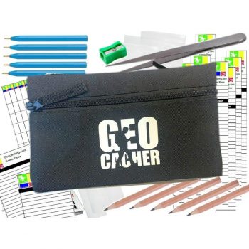Geocaching Essentials Kit in a Tough Canvas Neck or Belt Holder Will fit Phone 