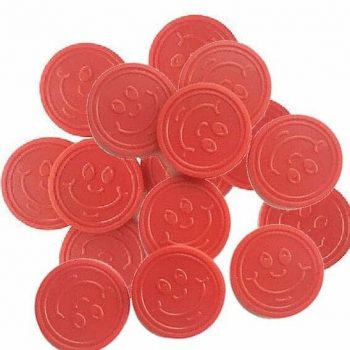 Swag Coins 20mm! *NEW* 50 x CUSTOM Wooden I Found It Geocache Prize 