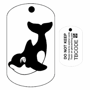 Owen the Orca Whale (Travel Bug) For Geocaching - Trackable Tag