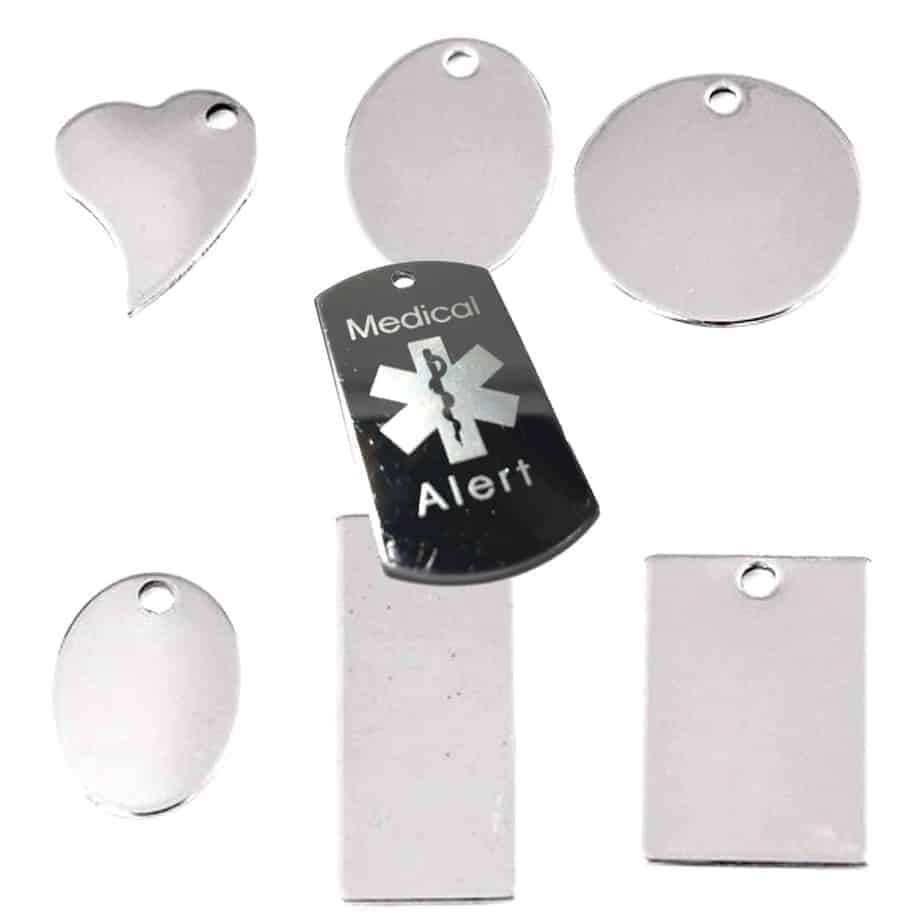 Stainless Steel Medical Alert Tag for ANY Medical Condition choose Size & Shape